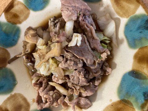 豚肉とキャベツと舞茸の甘炒め